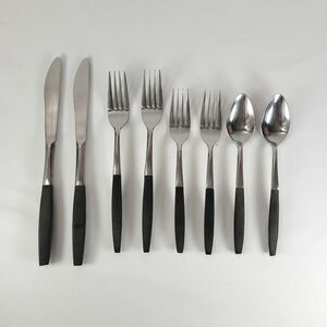 Kingston KGS2 Stainless Flatware Japan Black Handle MCM Minimalist 8-Piece Set